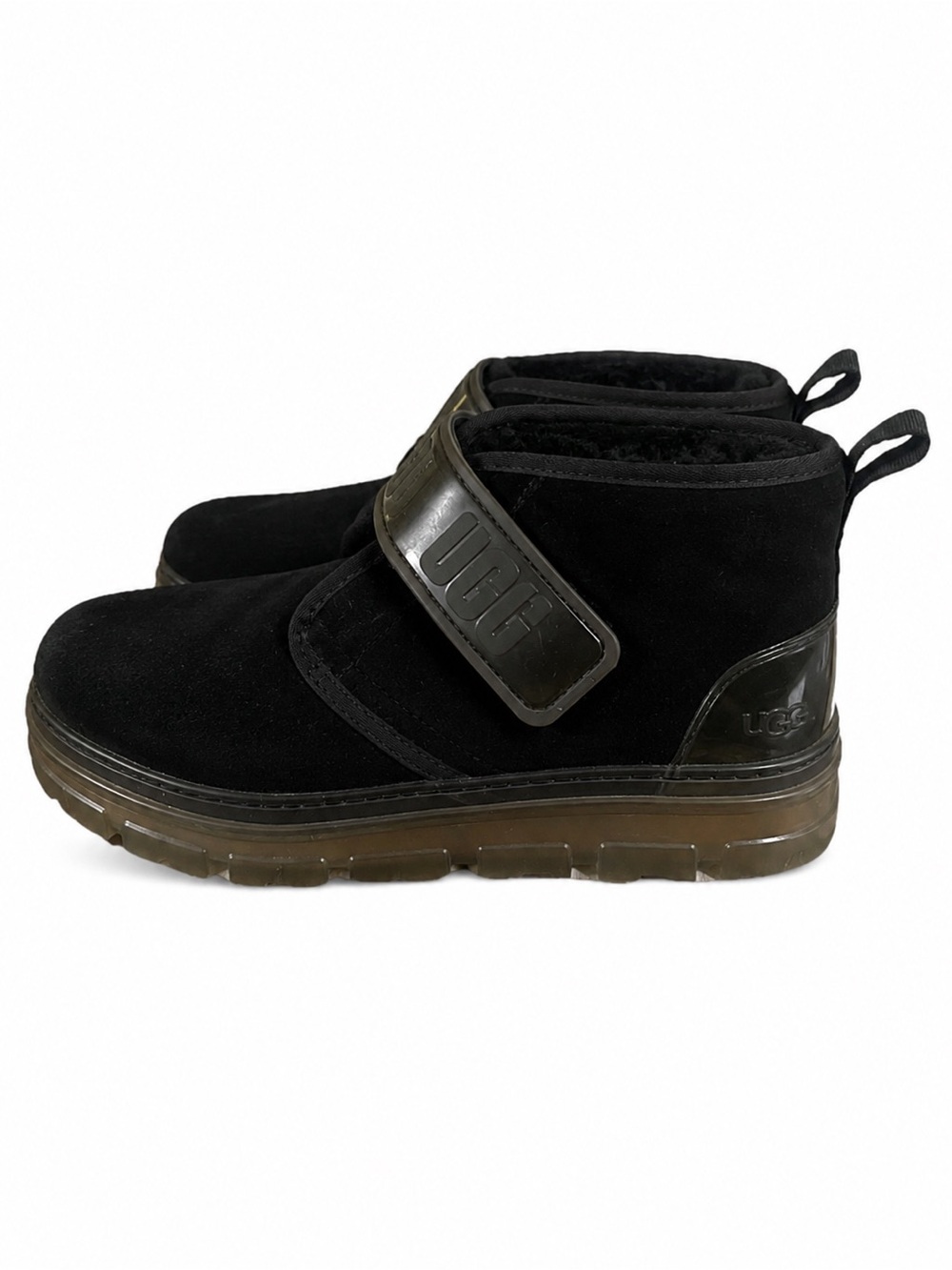 UGG Neumel Strap Boots Womens 10 Suede‎ Shearling Lined Cozy Winter Shoes Warmed
